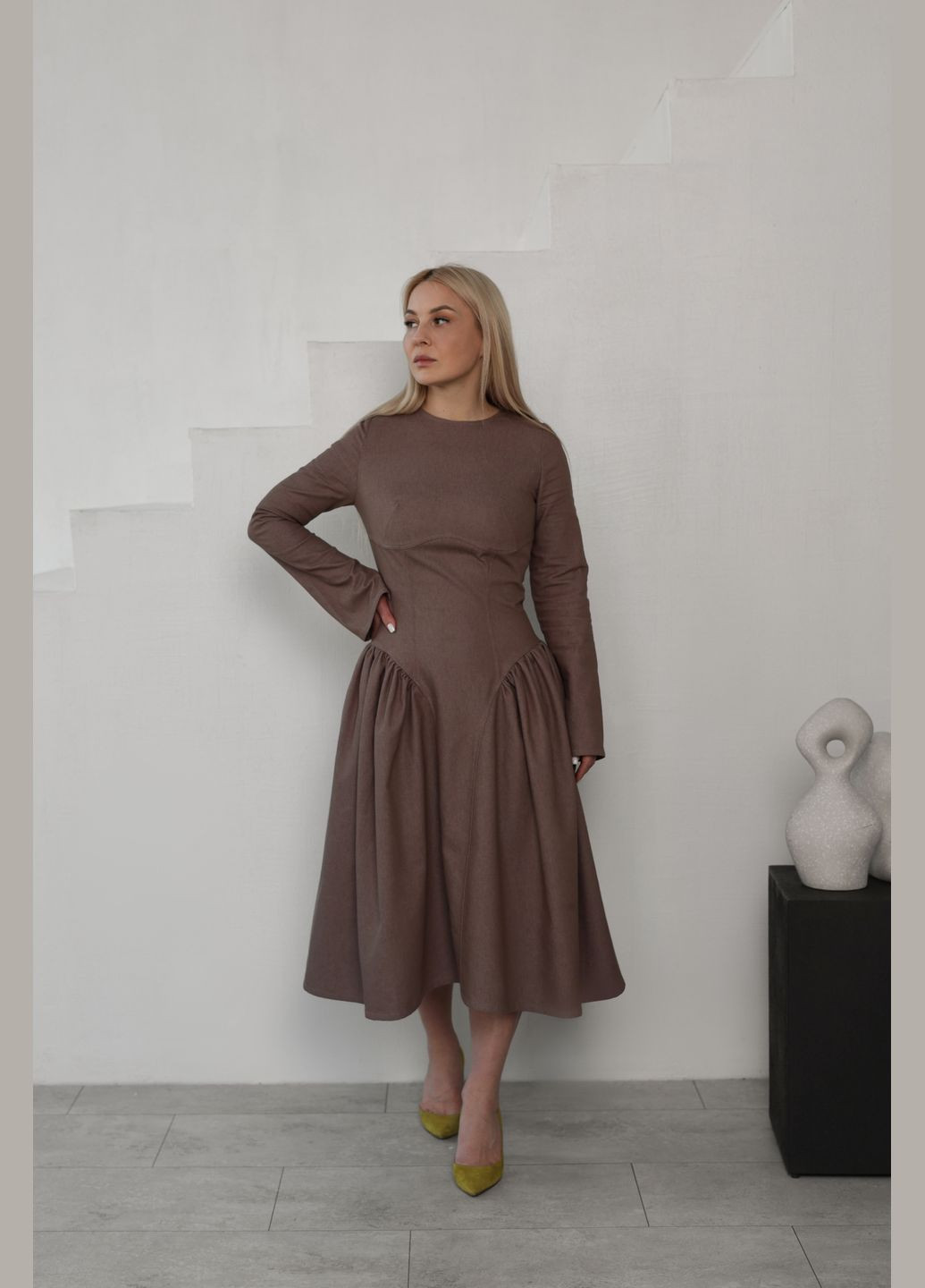 Світло-коричнева кежуал сукня джинсова міді YA FOR YOU