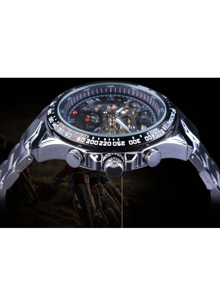 Чоловічий механічний наручний годинник Forsining скелетон з відкритим механізмом сталеві сріблясті (sku_624) No Brand (350906554)