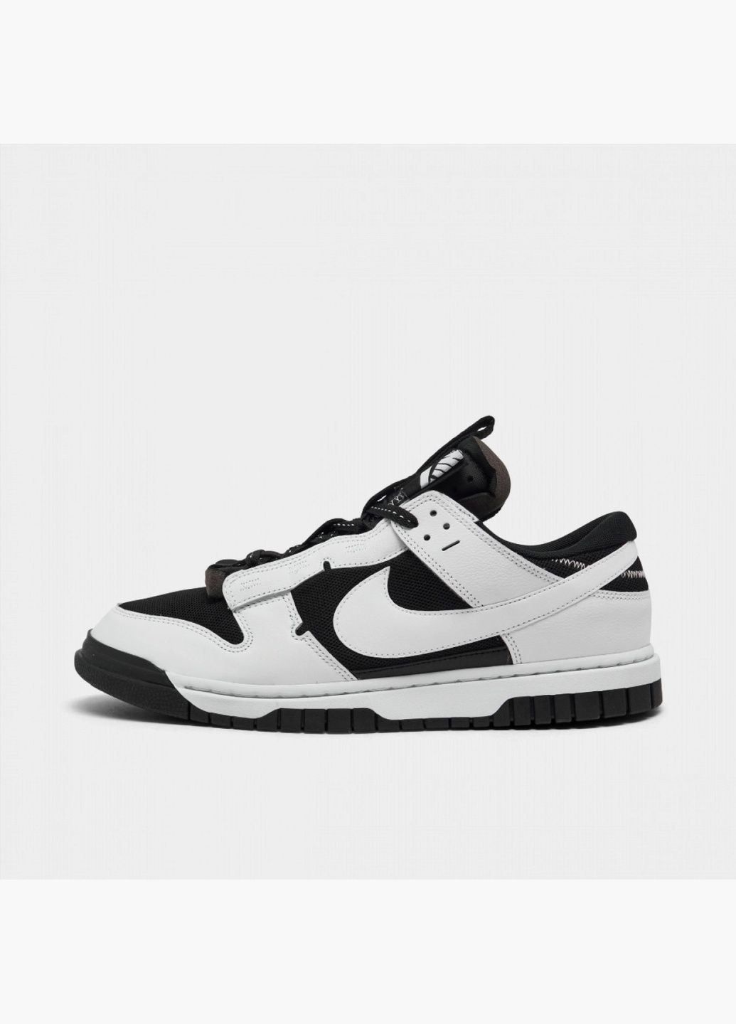 Білі кросівки чоловічі dunk low jumbo reverse panda white/black dv0821-002 Nike