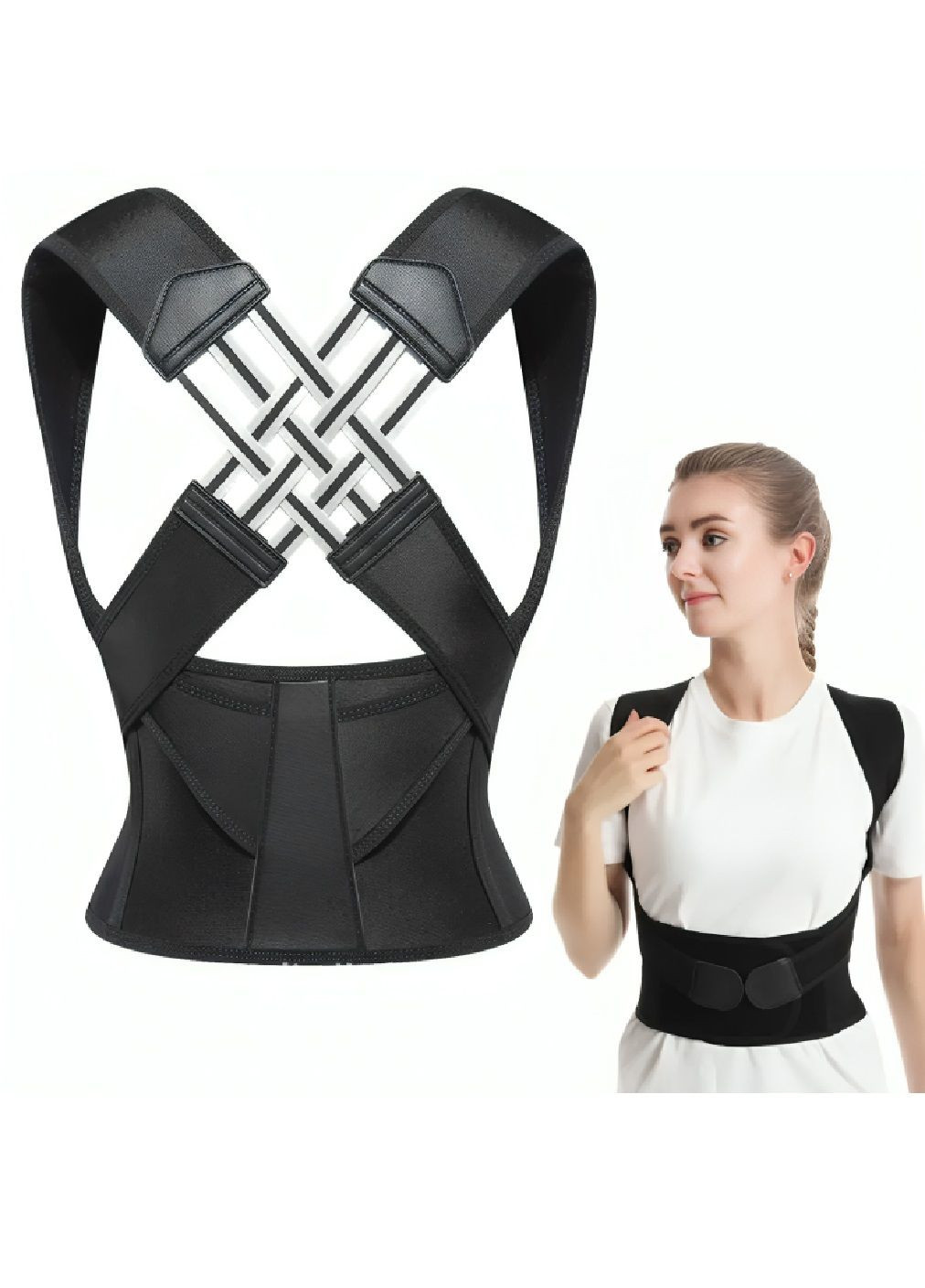 Коректор грудопоперековий корсет від сутулості для корекції постави з підтримкою спини дихаючий матеріал (480205-Prob) Розмір L Unbranded (331663118)