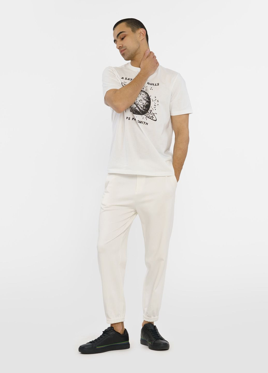 Белые кэжуал летние брюки Emporio Armani