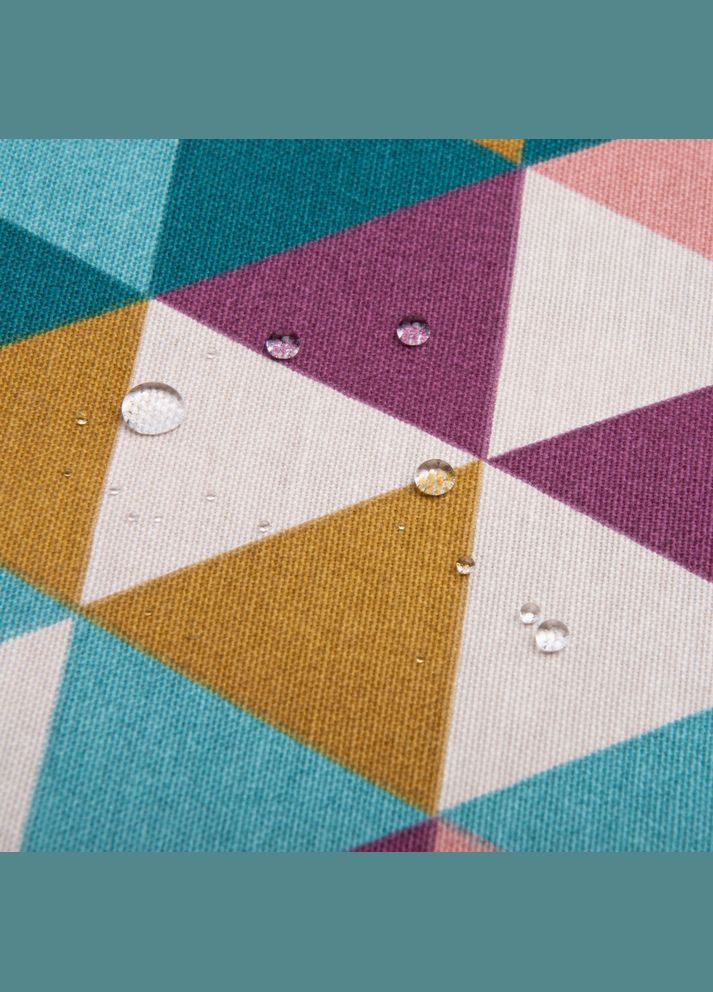 Тканина декоративна Трикутники бавовна з водовідштовхувальним просоченням для скатертин, штор, декору V-08 бордо IDEIA (303621098)