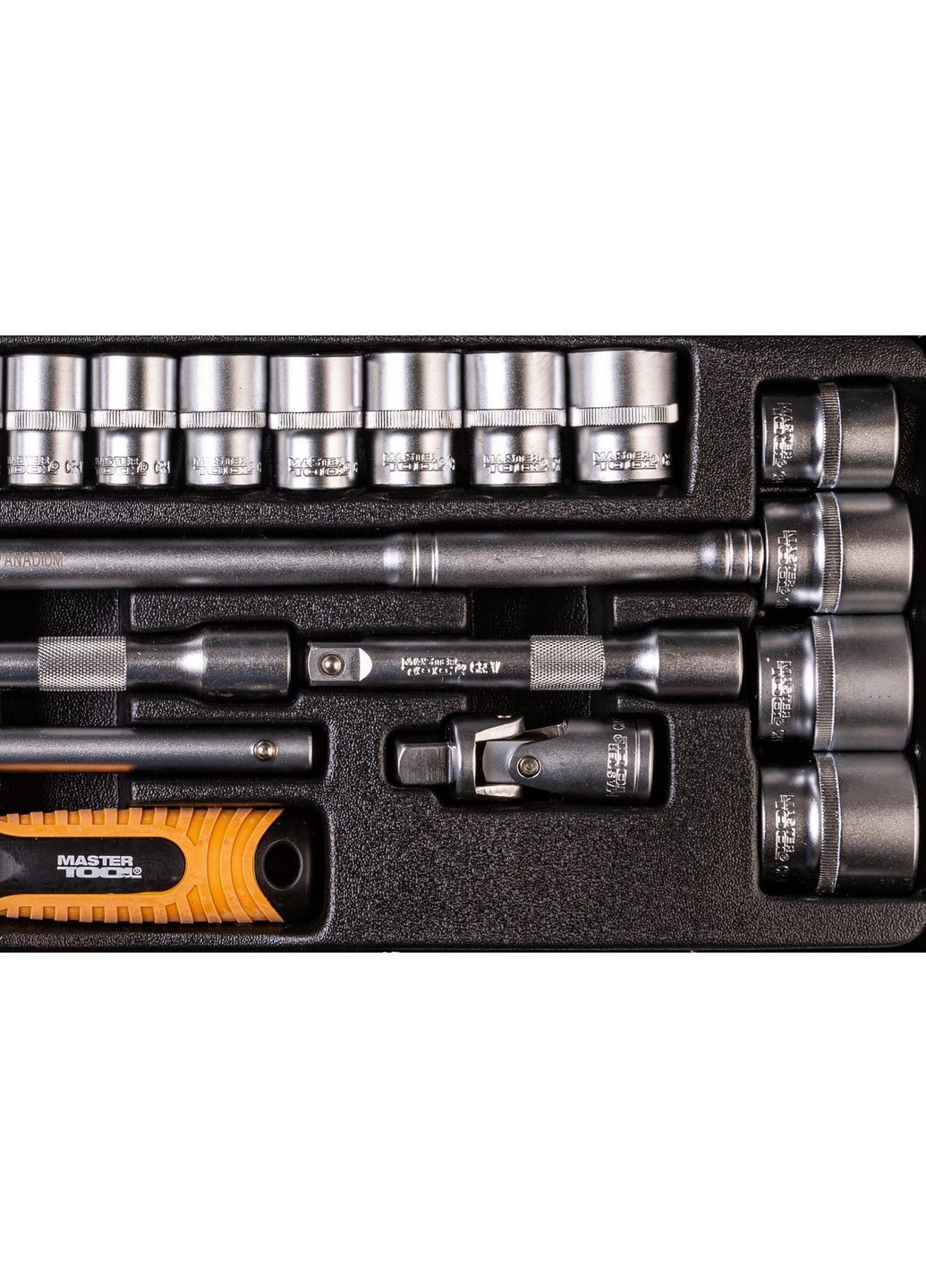 Набір інструментів PROFI ½" 24 шт 10-32 мм CrV50BV30 металевий кейс 78-4124 Mastertool (364121540)