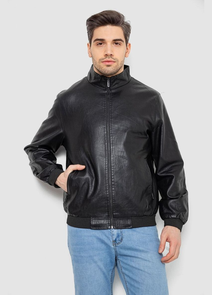 Чорна демісезонна куртка чоловіча шкіряна PAIHADUN 244R717