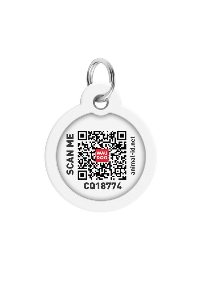 Адресник для собак и котов металлический Smart ID c QR паспортом, "Мохнатые монстры", круг, Д 30 мм WAUDOG (330245287)