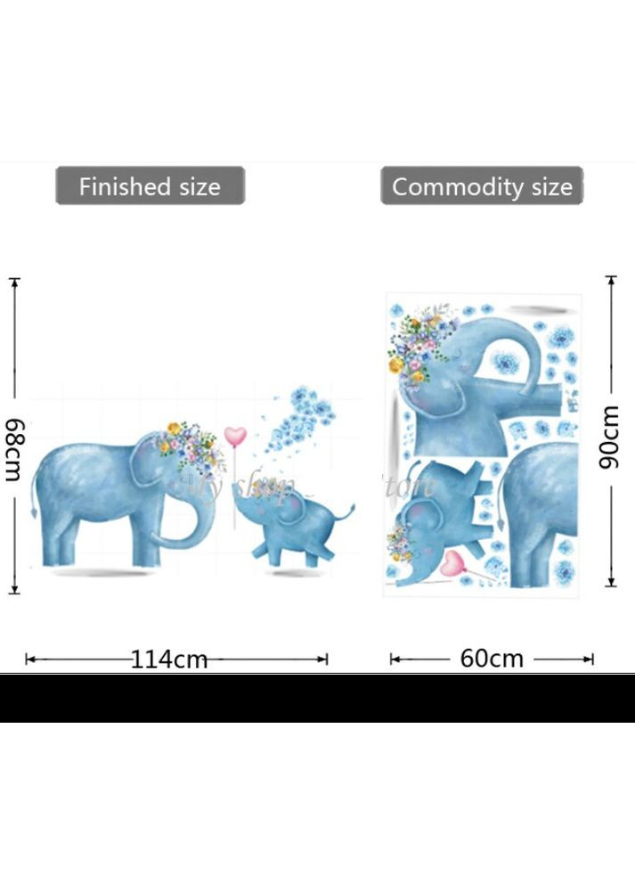 Наклейка на стіну в дитячий сад Слон і слоненя (лист 60 х 90 см) Б213-2 No Brand (302241874)