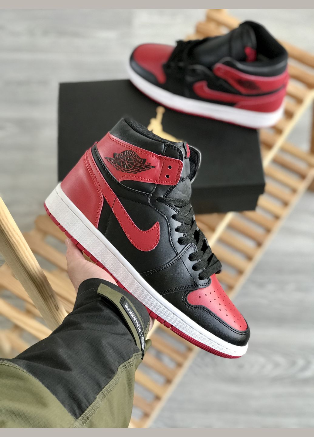 Чорні всесезон кросівки чоловічі і жіночі nike air jordan retro 1 black red | найк аір джордан 1 ретро чорно-червоні No Brand