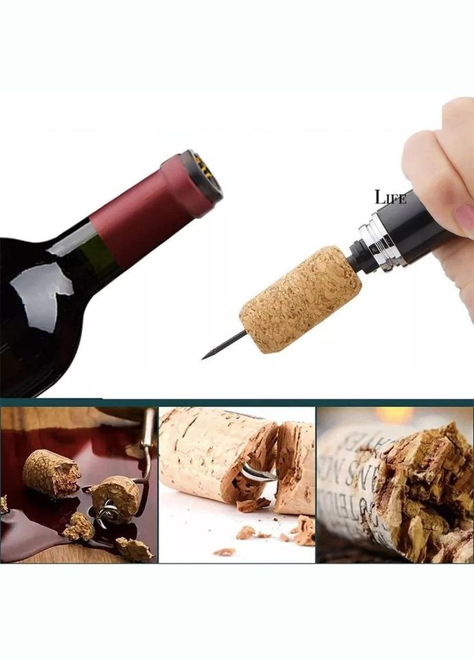 Пневматический штопор для бутылок Basimc с воздушным насосом и резаком для фольги (R051398) No Brand (349843974)