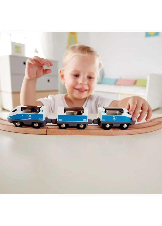 Набір для іграшкової залізниці Поїзд Інтерсіті з вагонами () Hape E3728 (366578451)