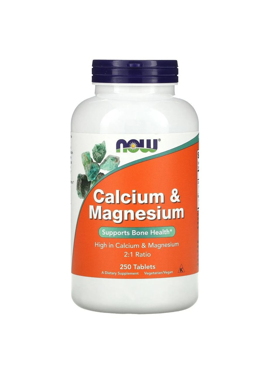 Кальцій та магній Calcium and Magnesium 250 таблеток Now Foods (361116627)