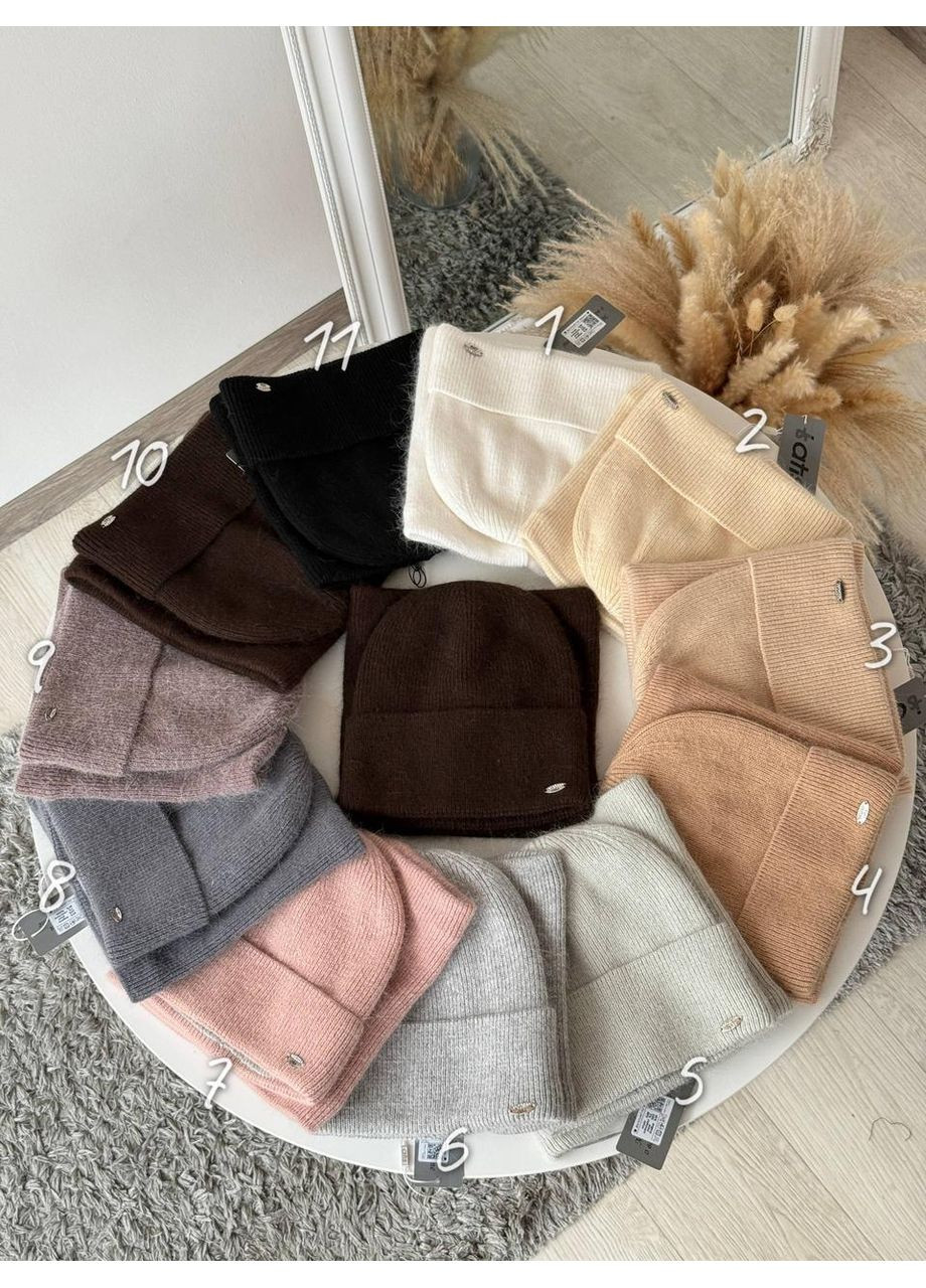 Комплект ангоры, шапка с бафом. Женский теплый зимний комплект шапка с бафом с флисовой подкладкой. Atis (362146274)