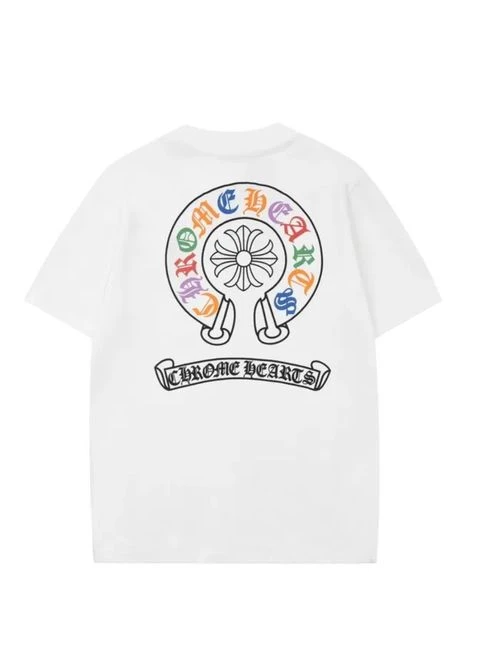 Белая мужская футболка chrome hearts No Brand