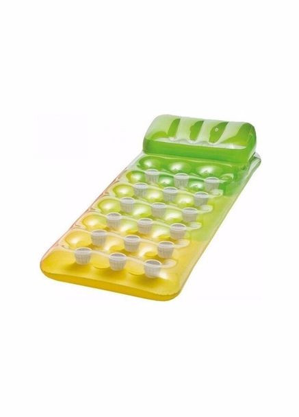 Пляжный надувной матрас с подголовником 58890, 188 х 71 см, зеленый Intex (299669971)