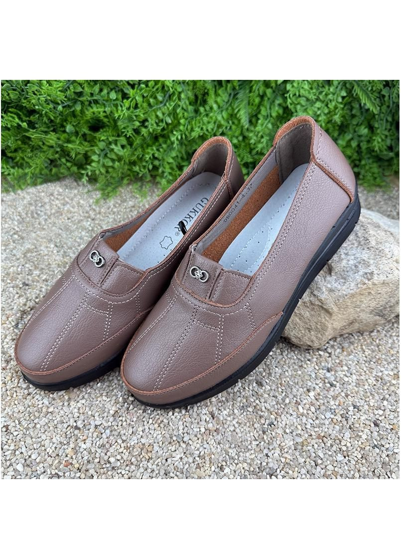 Коричневые жiночi мокасини шкiрянi е-002041-4 коричневi Kadisailun
