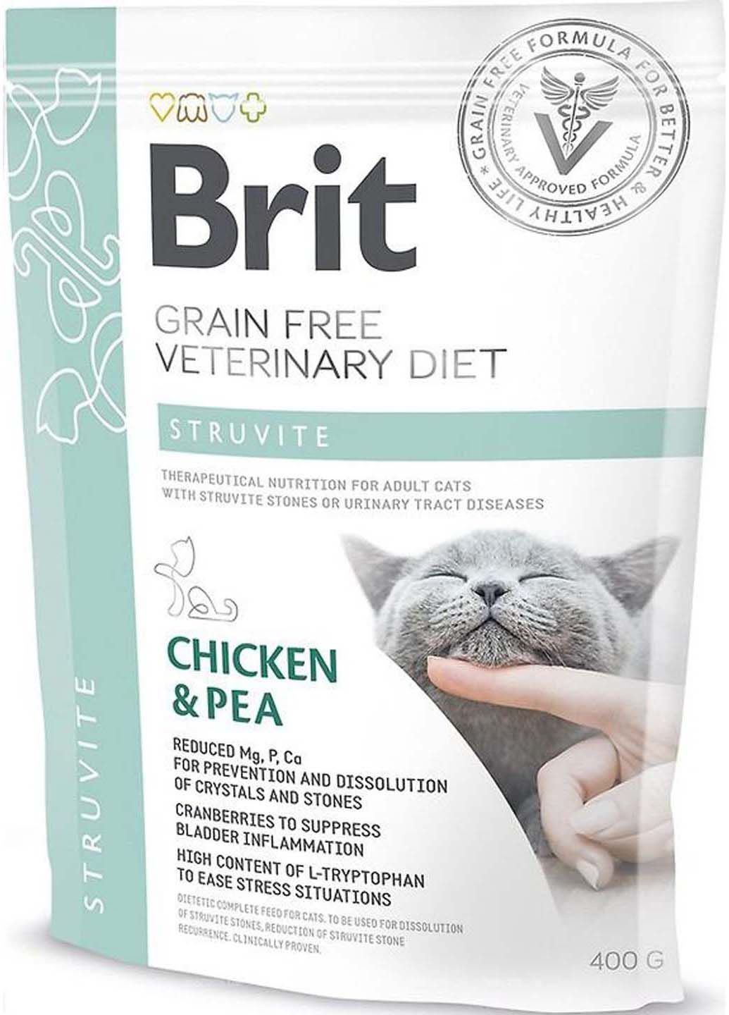 Сухой корм для кошек взрослых VetDiets при избыточном весе и ожирении с курицей и горохом 0.4 кг Brit (286472796)
