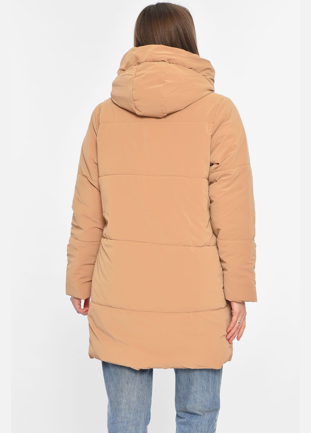 Темно-бежева демісезонна куртка жіноча демісезонна темно-бежевого кольору Let's Shop
