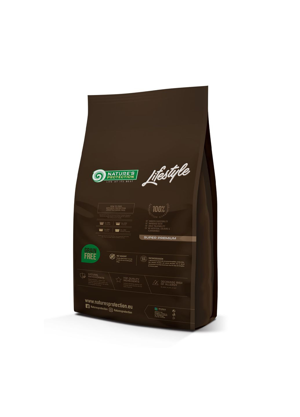 Сухий беззерновий корм з лососем та крилем для дорослих собак малих порід 10кг Nature's Protection (335226879)