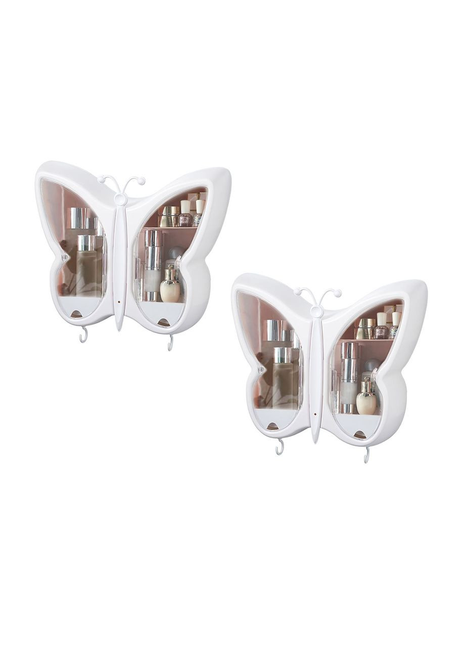 Настінний органайзер-полиця "Метелик" для косметики підвісний для ванної кімнати шафка ящик пластиковий Білий (VO114) No Brand (360867195)