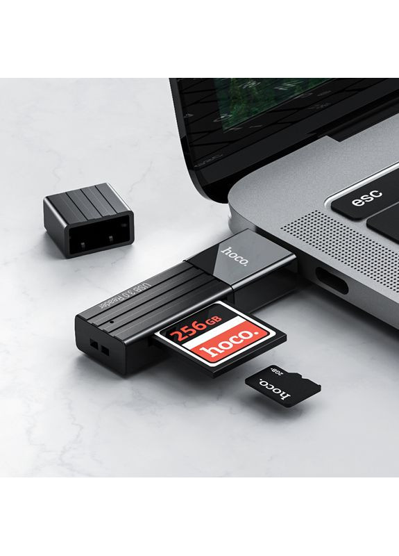 USB-хаб Mindful 2-in-1card reader(USB3.0) Black (6931474735218) Hoco HB20 (369609548)