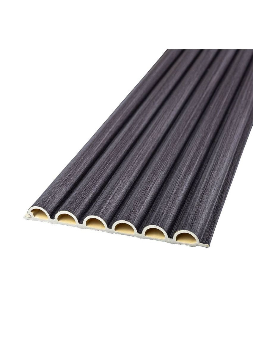 Рейка декоративна WPC кругла стінова графіт 3000х152х15мм SW-00001873 No Brand (328578391)