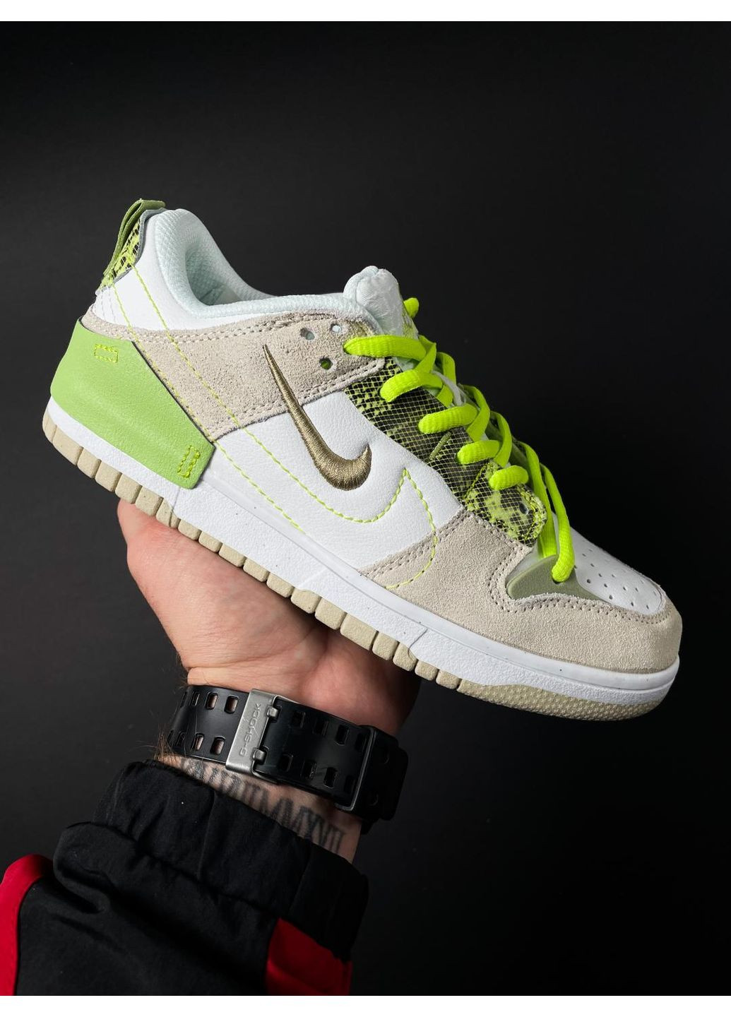 Сірі Осінні кросівки чоловічі nike dunk disrupt 2 grey white green найк сб данк No Brand