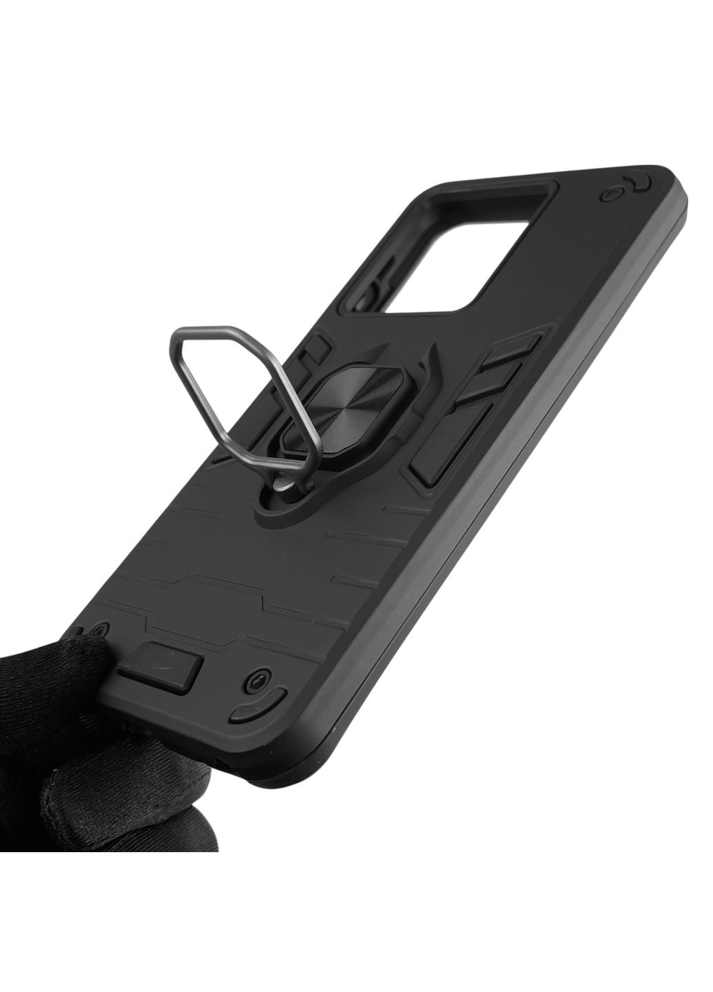 Чохол для телефона Blade A54 броньований з магнітним кільцем-тримачем на зтє блейд а54 чорний ZTE (366234113)