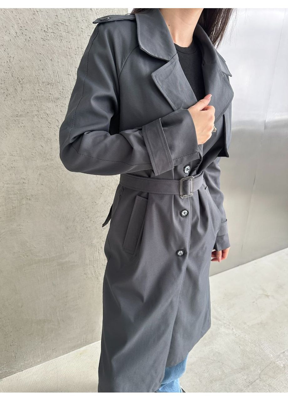 Стильный женский тренч из хлопка на подкладке — базовая модель для современных образов (замеры в описании) DK/DL Мода без кордонів на пуговицах демисезон (366346546)