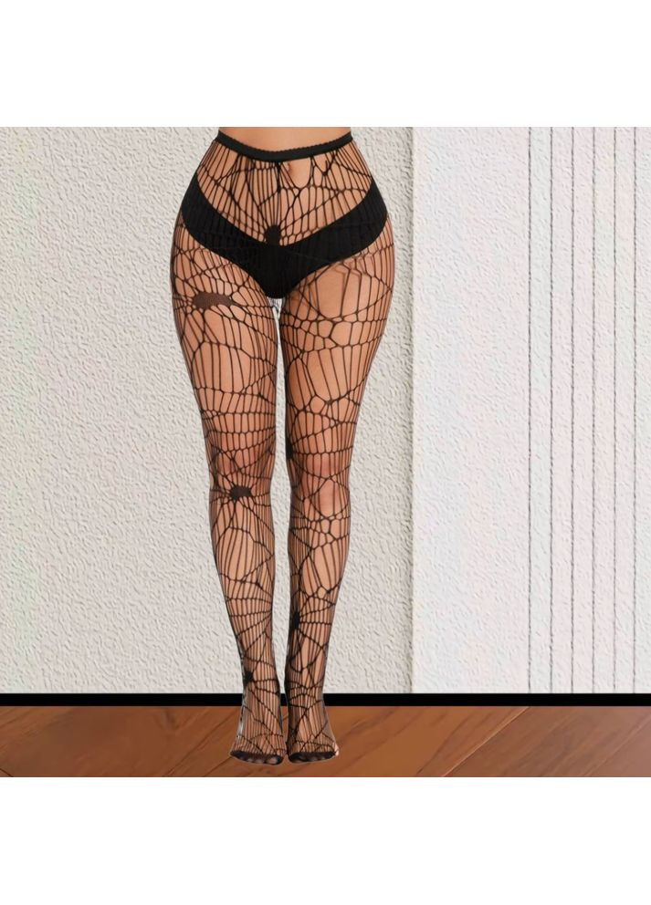 Колготки з візерунком павутини one size чорний Jannet Колготки (361893443)