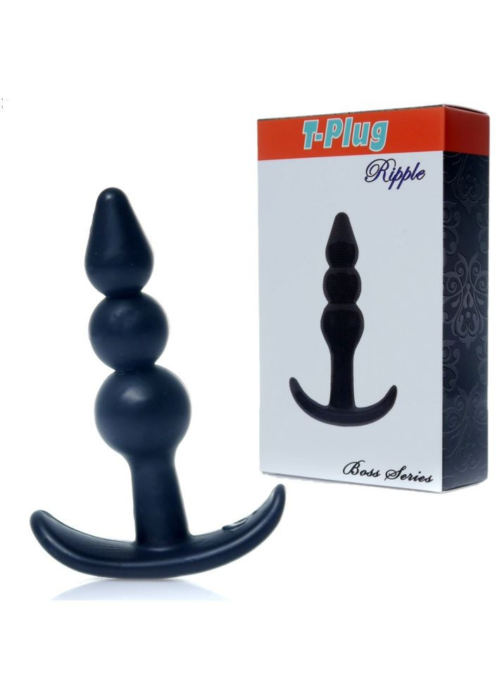Чорний анальний плаг "T-Plug Ripple" Boss Series (307073289)