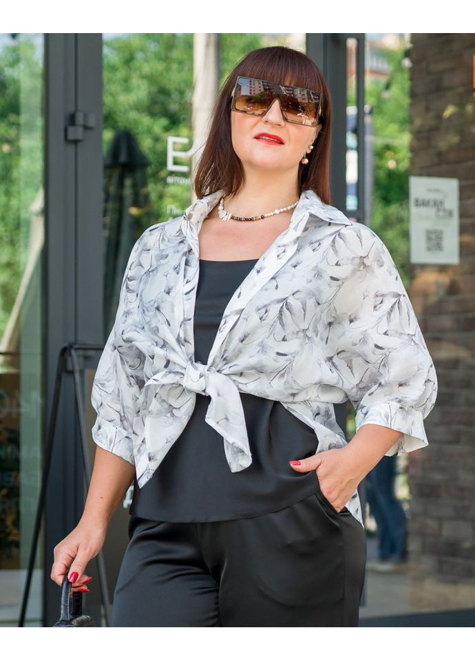 Светло-серая блуза 15104 Alenka Plus