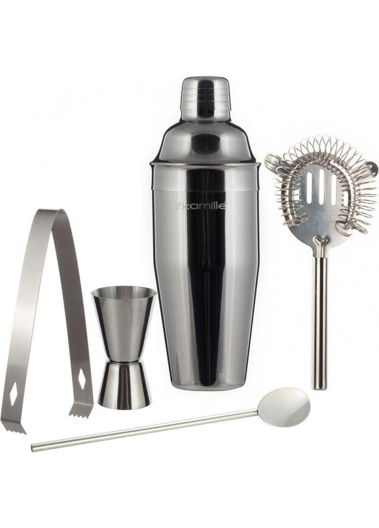 Набір бармена для приготування коктейлів 5 предметів (барсет) Kamille (339780092)