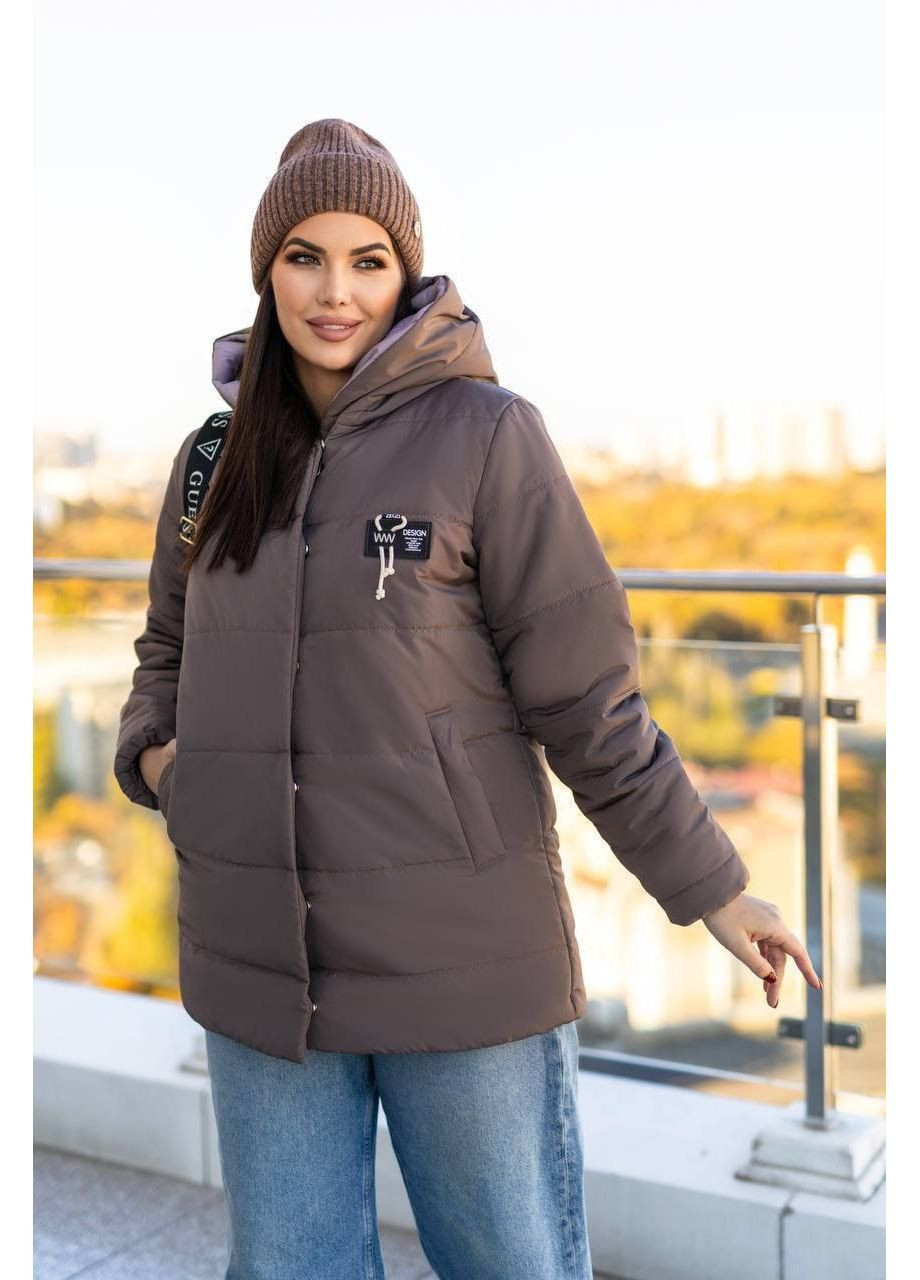 Коричневая зимняя куртка зимняя теплая popluzhnaya