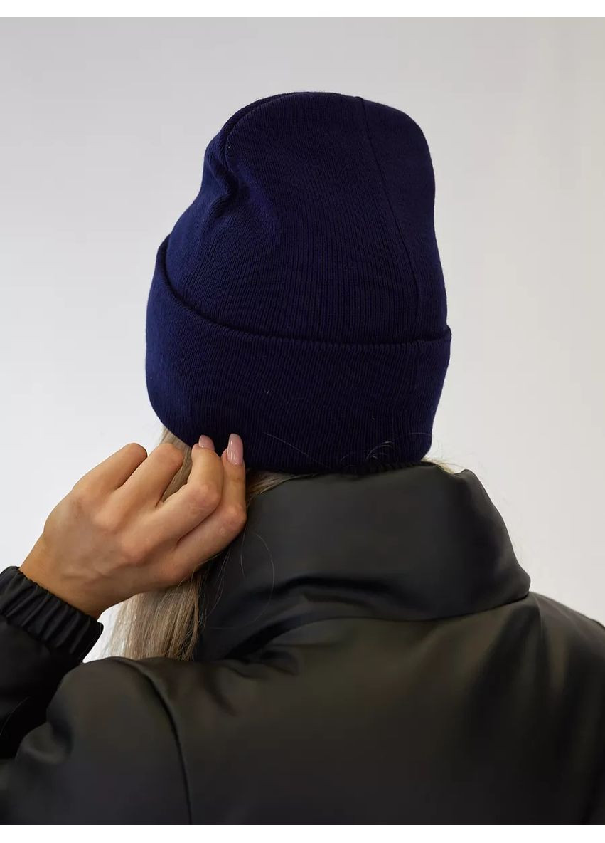 Молодежная двухслойная шапка бини Шорт No Brand Шапка біні шорт лопата (341083833)