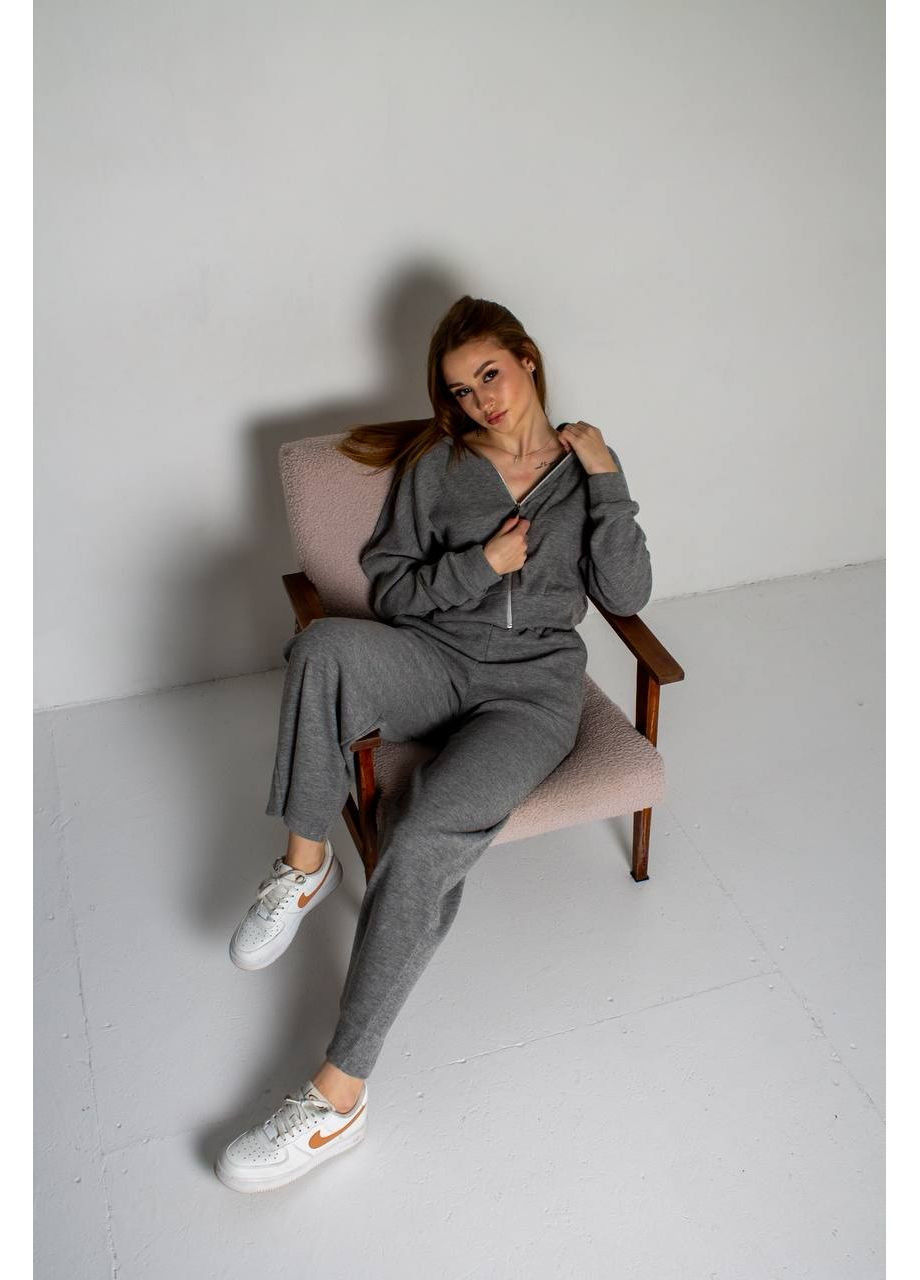 Классический костюм из ангора рубчик (зипхуди + брюки) DK/DL Мода без кордонів (372444496)