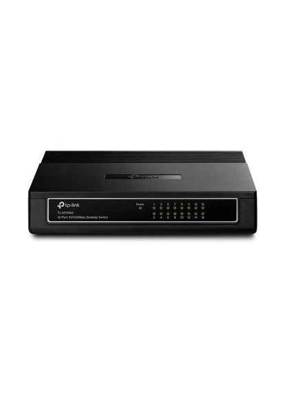 Коммутатор TL-SF1016D, черный, 16-портовый, 10/100 Мбит/с, неуправляемый, пластиковый корпус TP-Link (375283960)