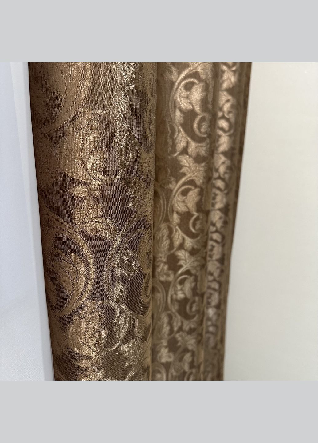 Комплект готові жакардові штори "Севілья" коричневого кольору з квітковим візерунком 2шт 1.5×2.7м. No Brand (331619136)