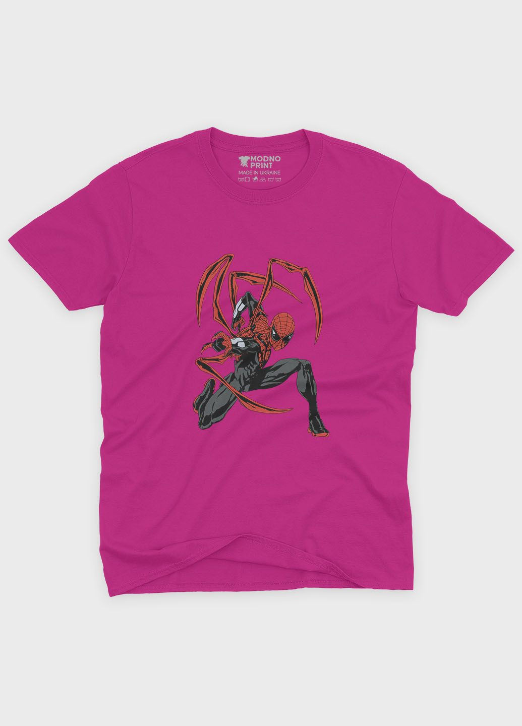 Рожева демісезонна футболка для дівчинки з принтом супергероя - людина-павук (ts001-1-fuxj-006-014-115-g) Modno