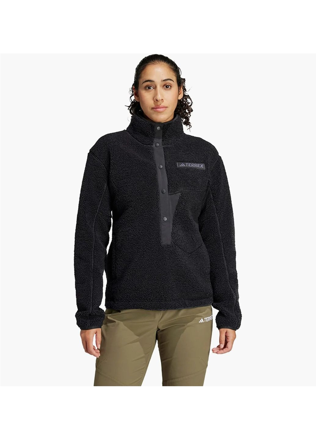 Кофта жіноча Terrex Xploric High Pile Fleece Pullover Sweatshirt Black IW0225 adidas (365963365)