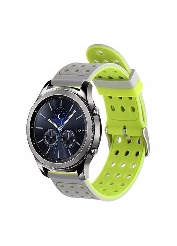 Двухсторонний ремешок с перфорацией для часов Samsung Gear S3 Classic SM-R770 / Frontier RM-760 Grey&Yellow Primo (266914500)