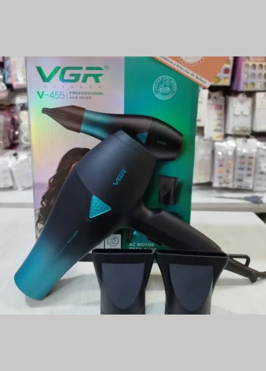 Фен для волос 2000 Вт,2 скорости для сушки и укладки синий (2390000038) VGR V-455 (344465689)