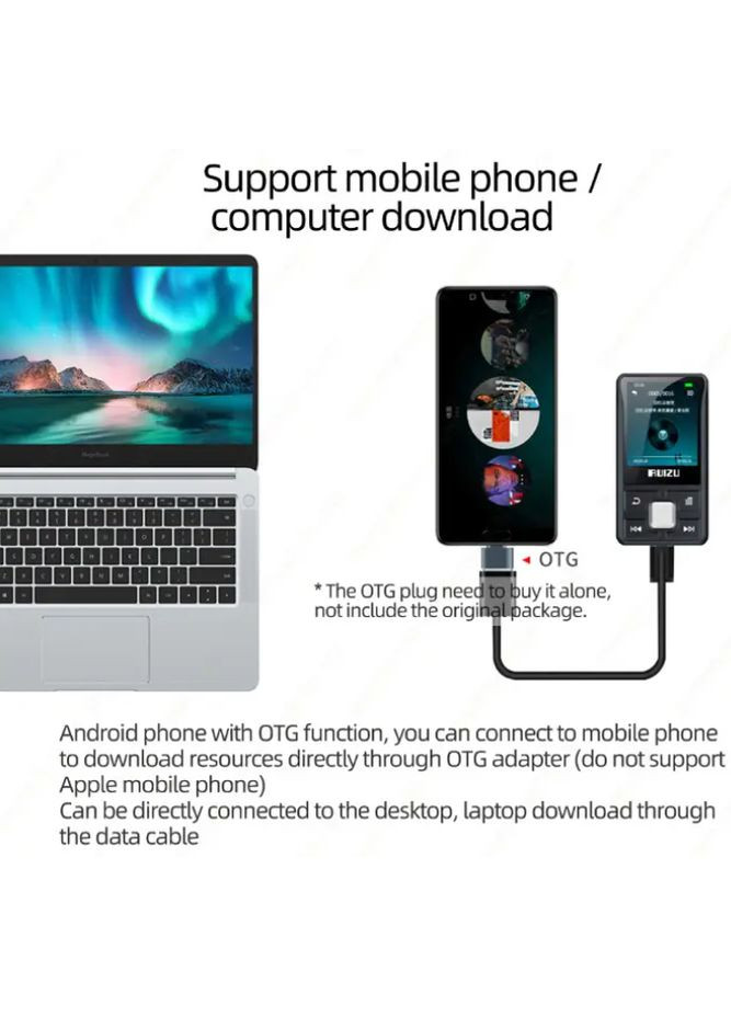 Портативный MP3-плеер Ruizu X55 Bluetooth No Brand (303209257)