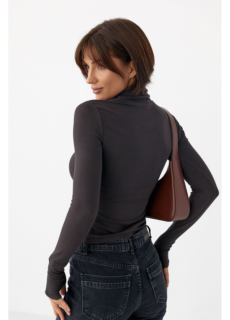 Однотонный гольф с высокой горловиной - черный цвет Lurex (364967880)