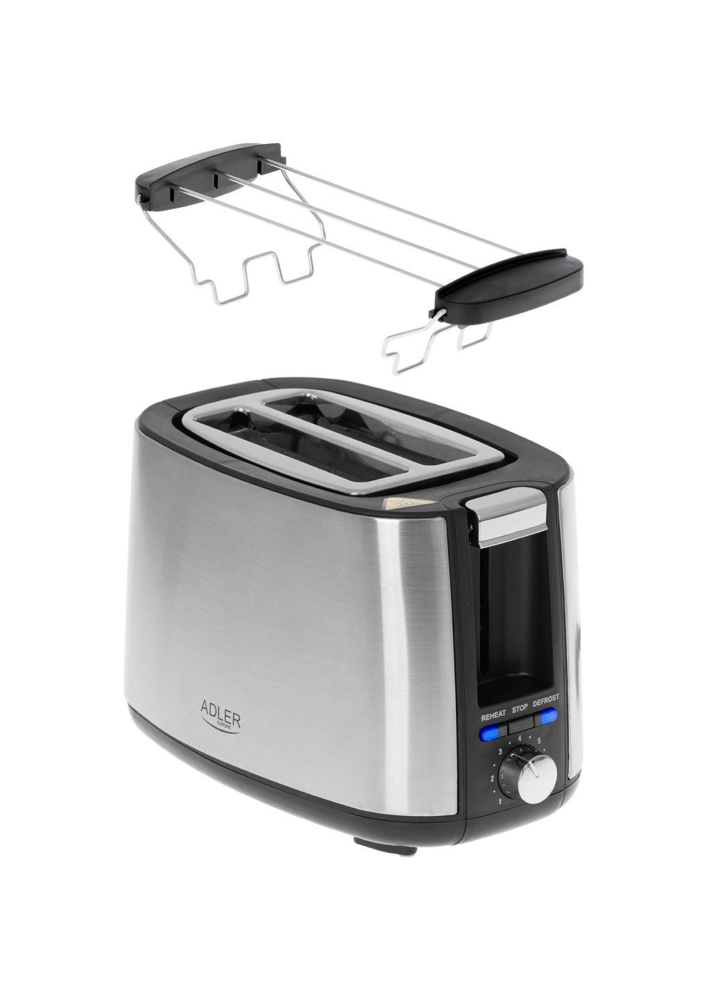 Тостер AD 3214 900Вт/ 2 отделения/7 режимов поджаривания/размораживания/подогрев булочек Adler (347174618)