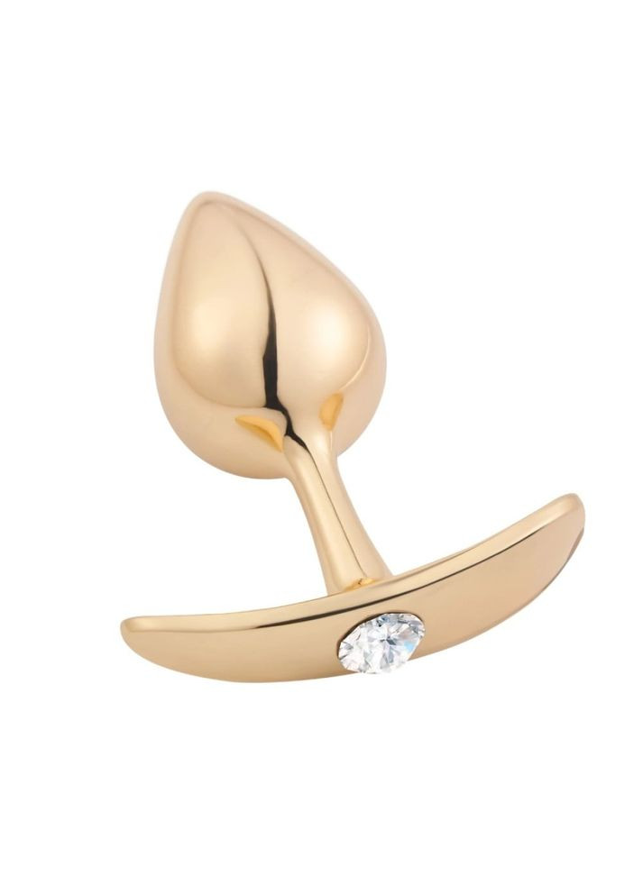 Анальная пробка с камешком, золотистая, L Roomfun (335425673)