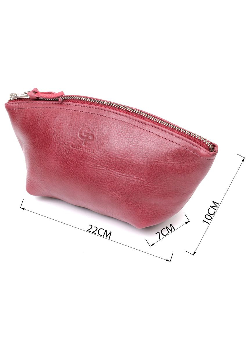 Жіноча шкіряна косметичка з кишенею для дзеркала бордова (sku_16792) No Brand (330012863)