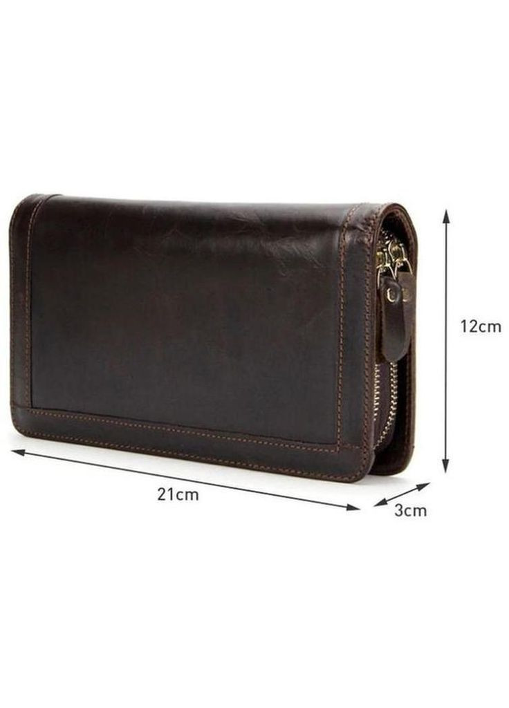 Сумка клатч на кисть чоловіча з натуральної шкіри маленька Коричневий 36773 Vintage (354229875)