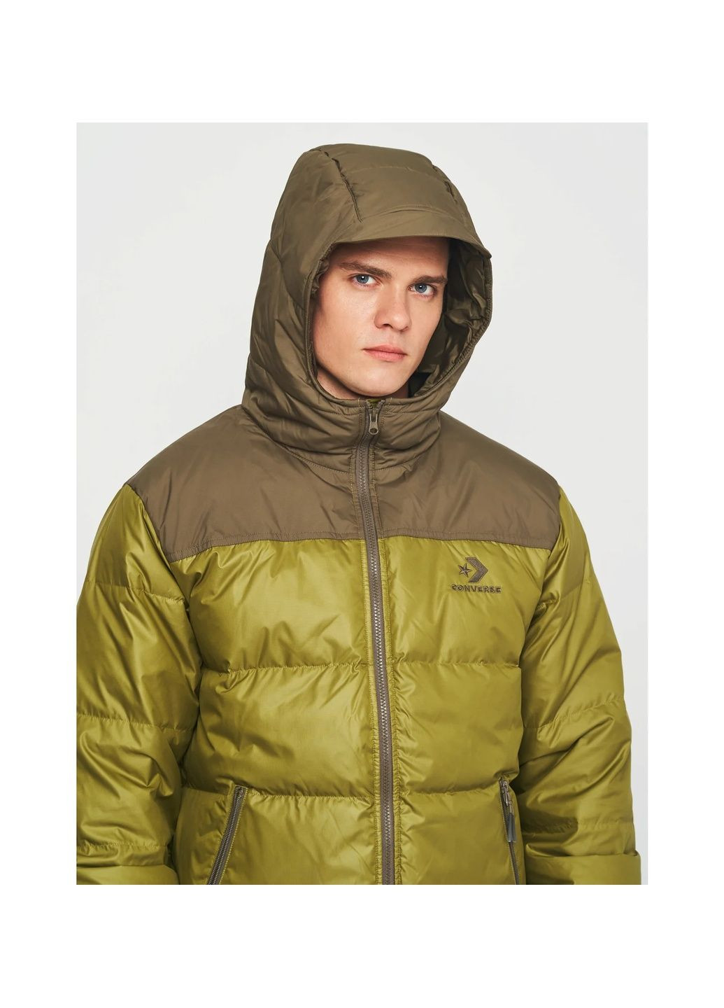Оливкова пуховик чоловічий woven down jkt olive 10025252-372 Converse