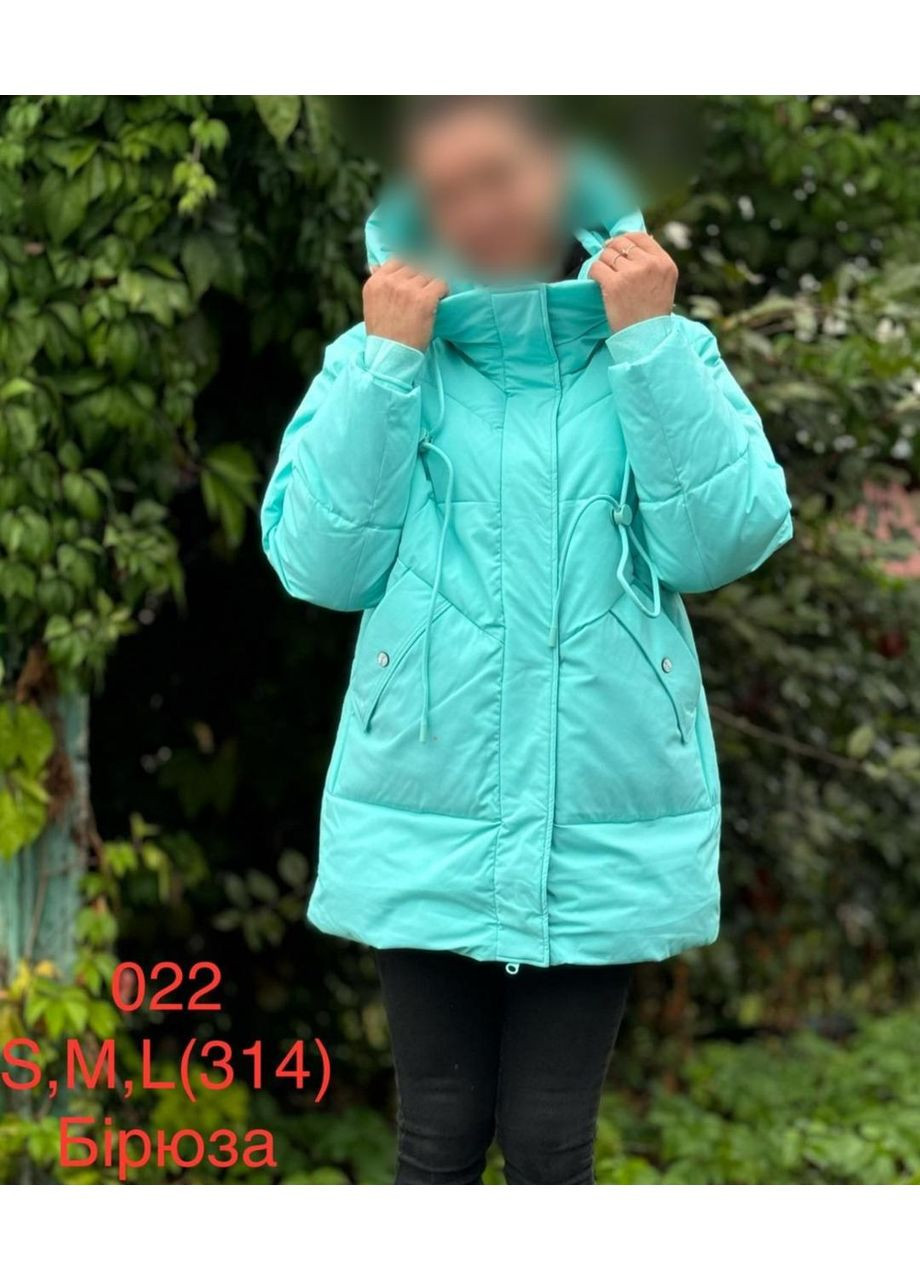 Мятная зимняя куртка удлиненная женская а022 Towmy