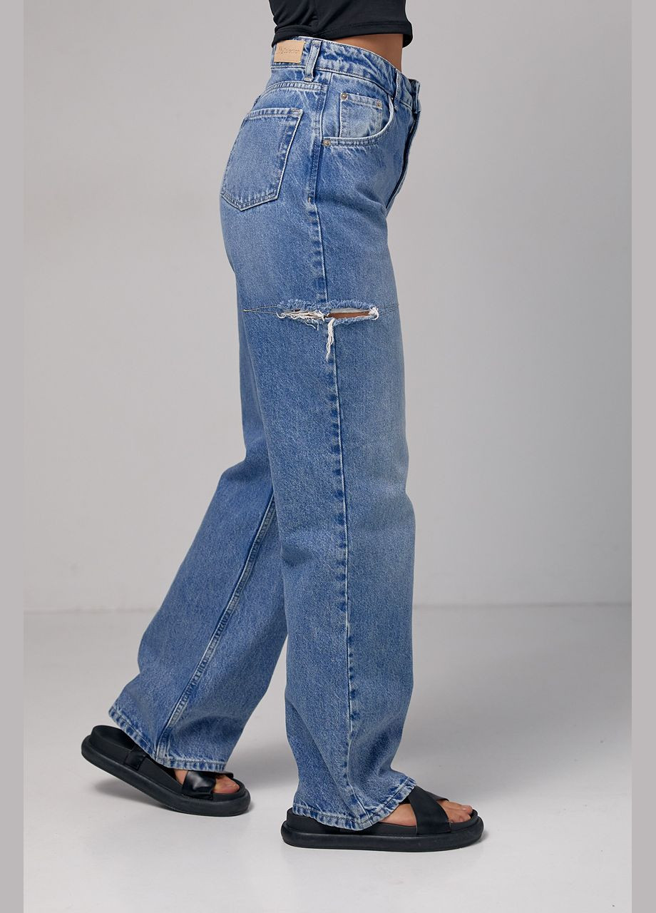 Жіночі джинси з декоративними розрізами на стегнах. Lurex - (282953563)