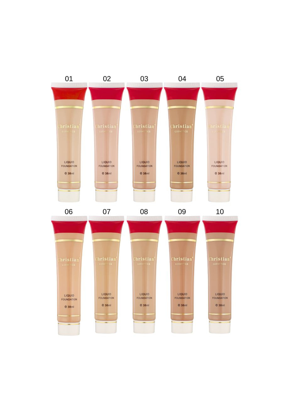 Тональна основа для обличчя Liquid Foundation SPF10, № 02 Ванільно Бежевий Christian (302725518)